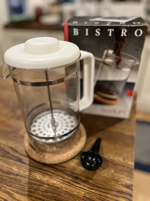 £9.95 • Buy Bodum Bistro Cafetiere French Press Cork Mat Coffee Measuring Spoon Large 12 Cup