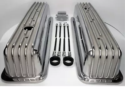 Finned Aluminum Valve Covers For Small Block Chevy 350 Vortec TBI (Tall) • $78.67