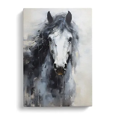 Shire Horse Impressionism Canvas Wall Art Print Framed Picture Decor Living Room • £29.95
