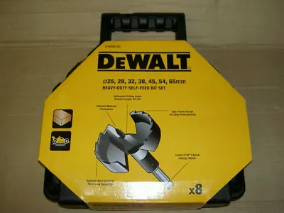 £84.99 • Buy Dewalt Dt4593 8pce 25mm To 65mm Self Feed Wood Auger Drill Bit Set + Extension 