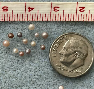 $35 • Buy 12 UNDRILLED Extremely Rare Tiny Natural Sea Of Cortez Pearls, 1 - 2 Mm 