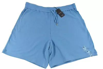 Armani Exchange Mens Bermuda Shorts L Blue Design Drawstring Logo • $35.99