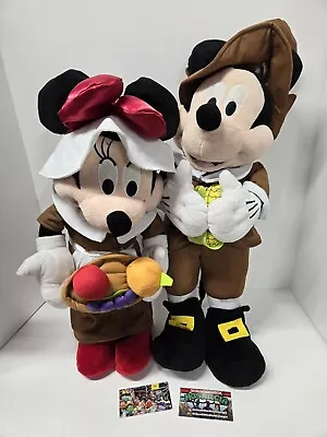 Gemmy Mickey Minnie Mouse Thanksgiving Pilgrim Porch Greeter Autumn Harvest • $42.99