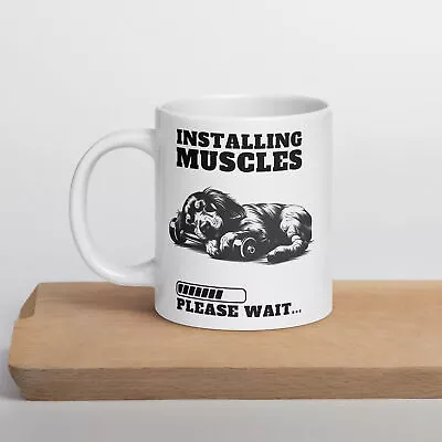 Dachshund Dog Gym Design Cup Installing Muscles Funny Office Gift Coffee 11oz • $19.19