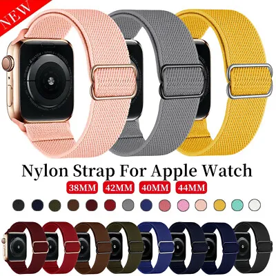 $7.95 • Buy For Apple Watch IWatch Band 8 7 SE 6 5 4 3 2 Nylon Elastic Strap 44 42 40 38 Mm