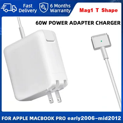 Magnetic 60W T-Tip Charger For Apple Mac Book Pro Charger Macbook Air 11/13 Inch • $13.95