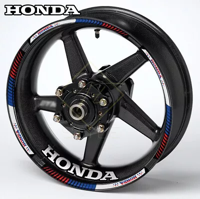 HONDA Motorcycle Wheel Decals Rim Stickers HRC For Fireblade CB R F Stripes • £15.49