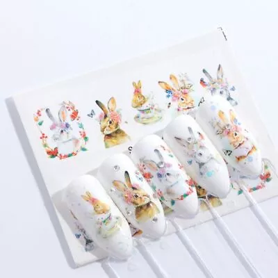 Colorful Water Transfer Nail Stickers - Animal Decors Floral Nail Stickers 1pcs • $9.49