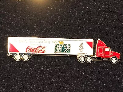 1996 Olympics Coca Cola Truck Sponsor Hat / Lapel Pin 3 3/4 X 1/2  ~ Aat-2 • $11.95