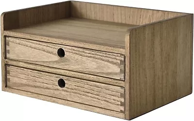 Wood Desktop Organizer Home Office Storage Chest Of Drawers Makeup Jewellery Box • £29.99