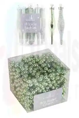 Christmas Tree Decoration 18pc Droplets With Matching Garland Bead 8mt • £8.99