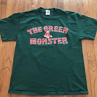 Vintage 2000s Majestic Green Monster Fenway Park Red Sox Shirt - Mens Large • $13.99