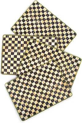 MacKenzie-Childs Courtly Check Placemats Hard-Finish Washable Table Mats Set • $114.49