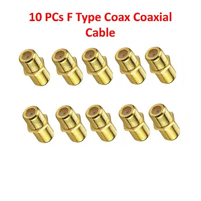 10 PCS F Type Coax Coaxial Cable Coupler Female Jack Adapter Connector • $6.65