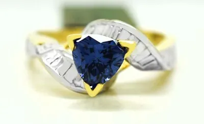 AAA TANZANITE 0.79 Cts RING 10K YELLOW GOLD - New With Tag • £0.78