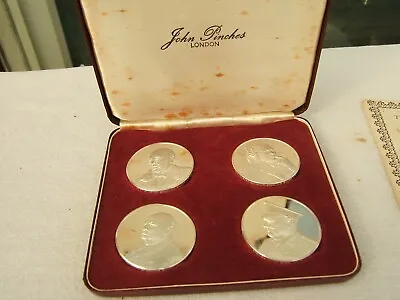 £230 • Buy SET OF FOUR STERLING SILVER WINSTON CHURCHILL MEDALS By JOHN PINCHES
