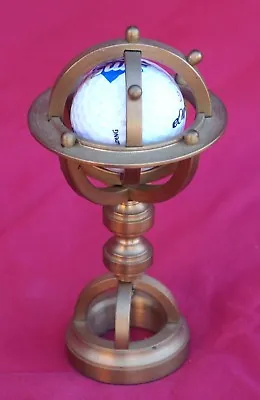 Armillary Sphere Miniature Brass Golf Ball Paperweight Desk Hand Crafted • $65