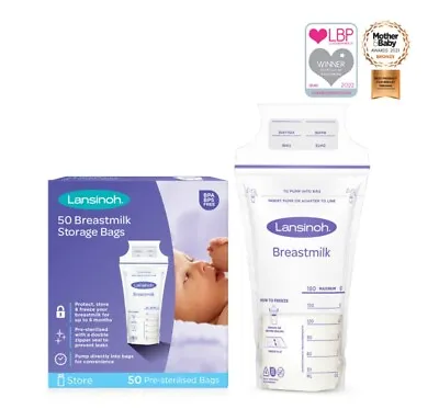 Brand New Lansinoh Breastmilk Storage Bags - Pack Of 50 - RRP£14.99 • £7.99