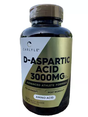 D-Aspartic Acid Capsules 180 Capsules 3000mg Serving PRE & POST WORKOUT • $21.99