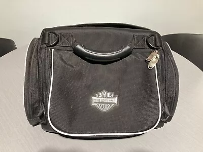 Harley Davidson Black Bar & Shield Overnight Bag Motorcycle Luggage W/Rain Cover • $60