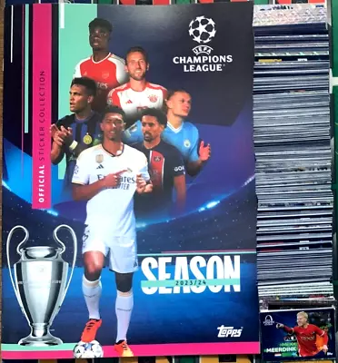 Topps UEFA Champions League 2023/24 Complete Full 741 Sticker Set + Album 23/24 • £134.95