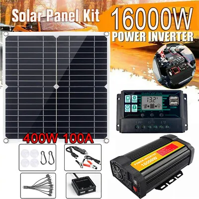 16000W Solar Panel Kit Solar Power Inverter Generator 100A Home 110V Grid System • $125.98