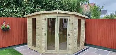 Corner House Summerhouse Tanalised Treated Garden Shed Summerhouse Garden Room • £1499