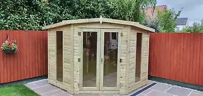 Corner House Summerhouse Tanalised Treated Garden Shed Summerhouse Garden Room • £1499