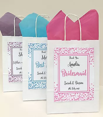£1.75 • Buy Personalised White Favour Gift Bags/wedding/hen/christening/birthday/babyshower 