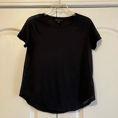 ATHLETA Black Semi Sheer Vapor Tee Size S Small Womens Athletic Activewear • $10