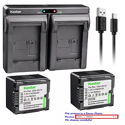 Kastar Battery Dual Charger For Panasonic CGR-DU14 CGA-DU14 & PV-GS19 PV-GS29 • $10.99