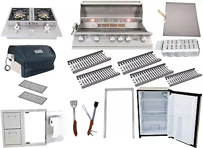 $4370 • Buy Lion Grill Package 40  Grill, Side Burner, Mini Fridge + Storage Door/Drawers!