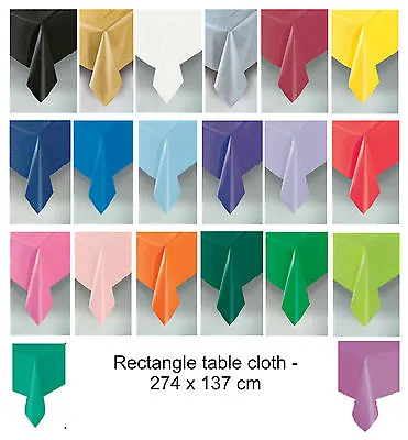 $6.50 • Buy Rectangle Solid Colour Table Covers Plastic Tablecloth Party Table Cloth Wedding