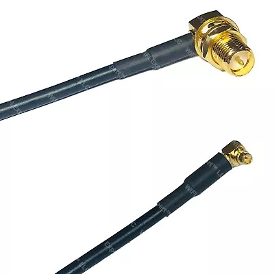 RFC100 RP-SMA FEMALE ANGLE To MMCX MALE ANGLE Coax RF Cable USA-Ship Lot • $10.74