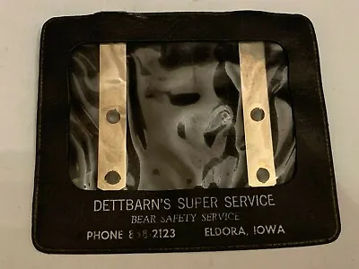 Vintage Dettbarn Bear Safety Service Eldora Iowa Car Registration Holder Clip • $17.50