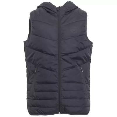 Jack & Jones Mens Body Warmer Sleeveless Puffer Jacket Summer Padded Hoodie Hood • $19.91