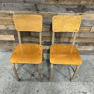 Vintage (Lot Of 2) School Classroom Wooden/Metal Chair Children’s Chair - Read • $60