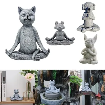 Meditating Frog Statue Ornament Buddha Zen Yoga Dog Home Garden Decor Outdoor • $11.60