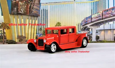 1929 1930 1931 Ford Model A Custom Stretch Pickup Truck Hot Rod Wheels 1/64 Red • $17.99