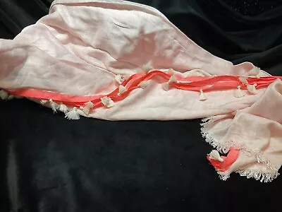 M&S Ladies Pink Tassel Pashmina Scarf BNWT • £3