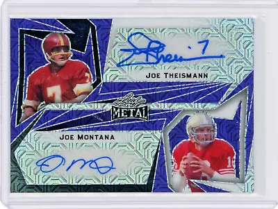 1/1 PURPLE MOJO Joe Montana/Theismann 2023 Leaf Metal Autograph Card Dual Auto • $11.50