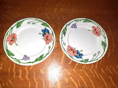 Pair Of  Villeroy & Boch 8-1/4  Salad Plates Amapola Pattern • $21.99