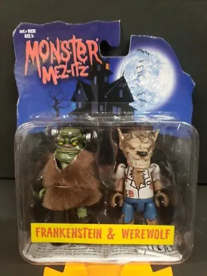 MONSTER MEZ-ITZ Frankenstein And Werewolf Mini Action Figures • $27.99