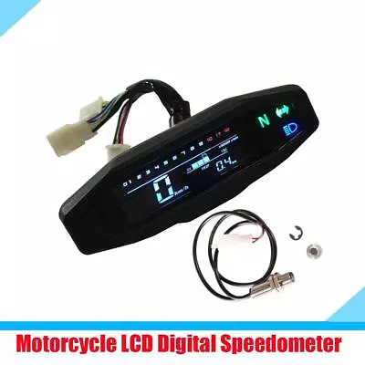 MINI Motorcycle LCD Digital Speedometer Odometer KM/H RPM Gauge Waterproof • $33.68