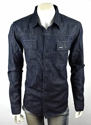 True Religion Men's Dark Rinse Button Up Denim Shirt Jacket - 103347 Size L • $53.98
