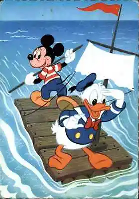 Walt Disney Donald Duck Mickey Mouse On Raft 1965 Vintage Postcard • $9.89