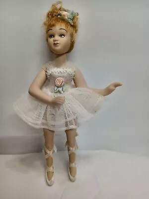 Vintage Porcelain Ballerina Movable Joints Doll Toy Blonde Hair 8 Inches • $10.95