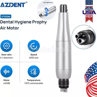 Premium Plus Dental Hygiene Prophy Handpiece Air Motor 4 Holes & 4:1 Nose Cone • $59.99