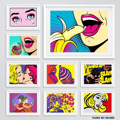 £3.99 • Buy Pop Art Poster Prints Retro Lichtenstein Style Pop Art Poster Print Wall Art #1