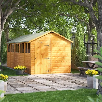 Shed | Power Apex Garden Sheds | Wooden Workshop| Sizes 16x4 To 20x10 • £1939